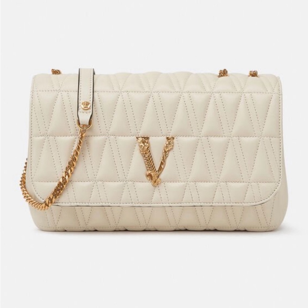 Versace Virtus Quilted leather shoulder bag